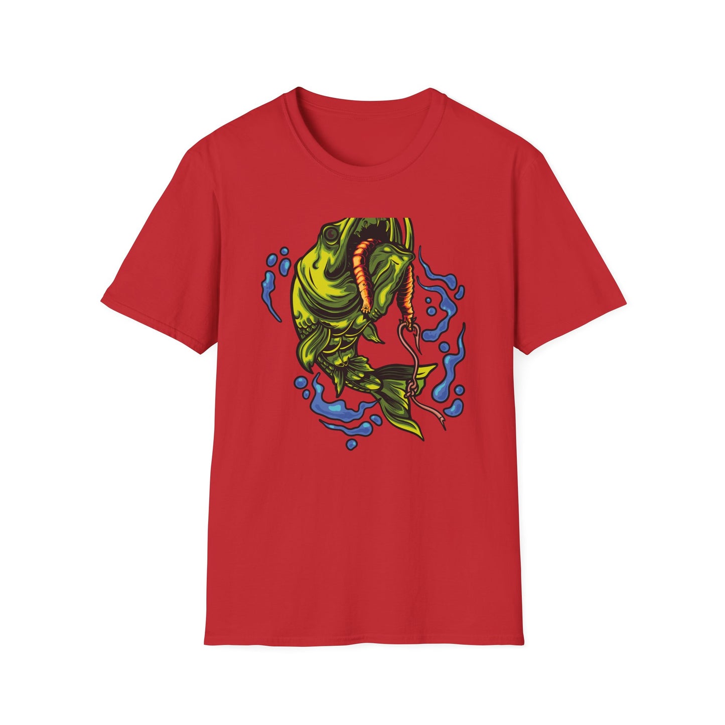 Epic Vicious Fish Strike T-Shirt - Dynamic Angler Graphic Tee with Fishing Bait Design