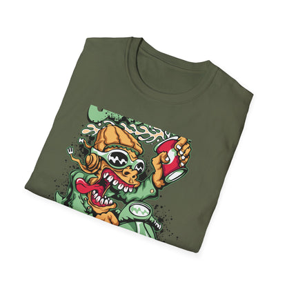 Rad Go Scoot Monster Rider T-Shirt - Unique Urban Cartoon Scooter Streetwear Tee
