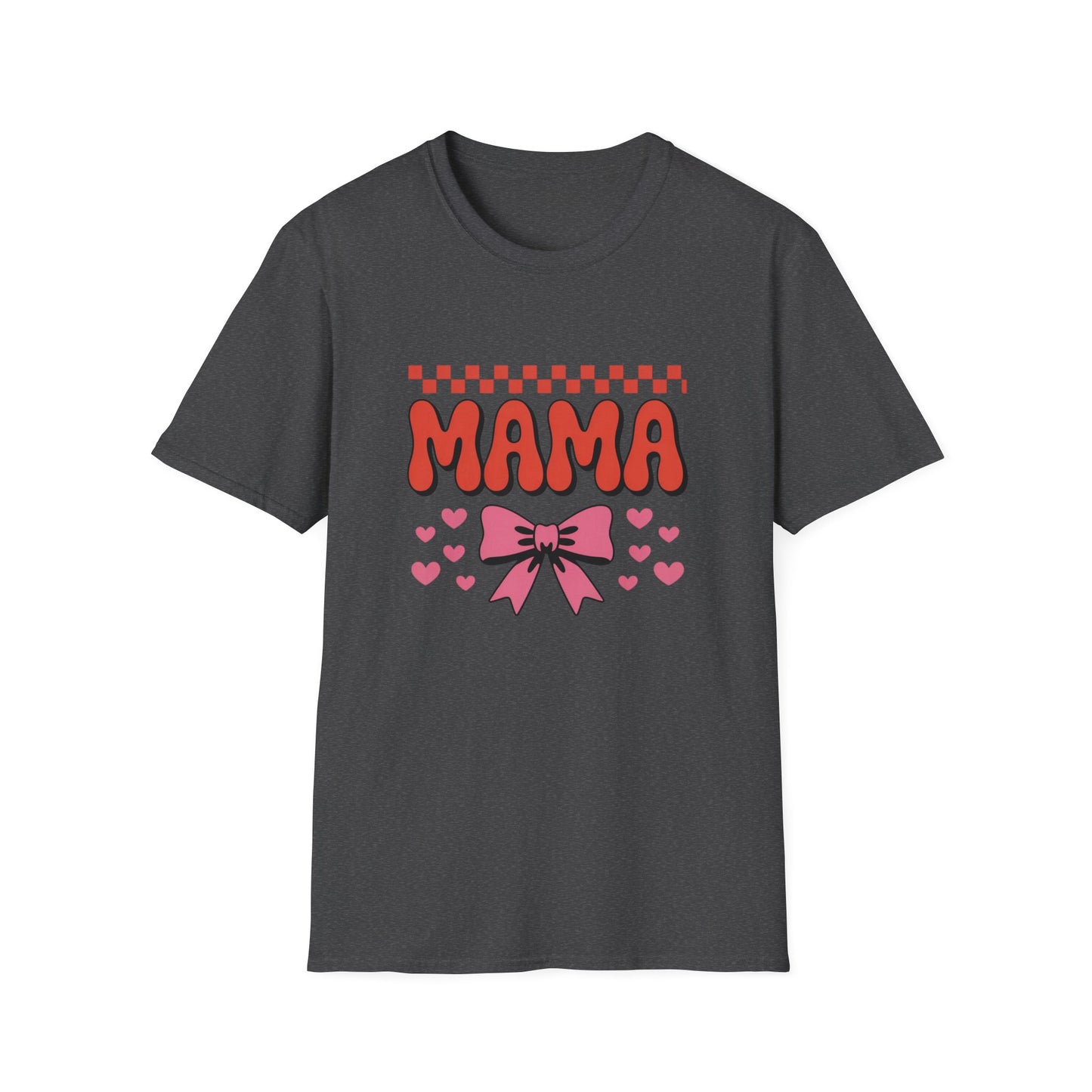 Retro Mama T-Shirt - Cute Pink Bow & Hearts Tee | Perfect Mother's Day Gift for Groovy Moms & New Moms