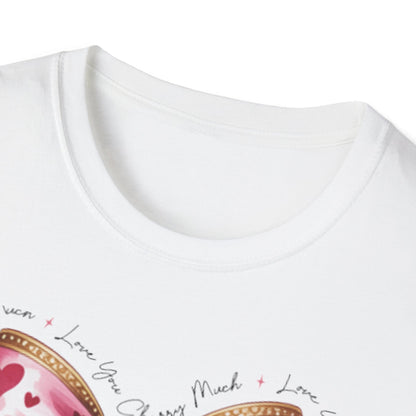 Chic Coquette Cherry Hearts Bow T-Shirt | Adorable Pink Romantic Aesthetic Tee | Sweet Valentine's Day Gift for Her