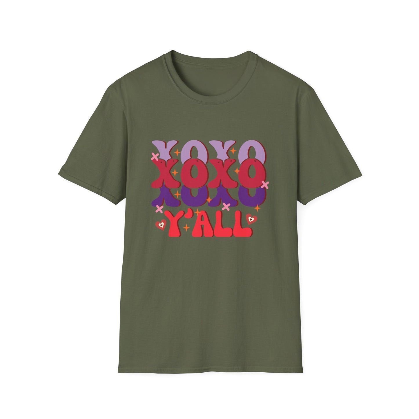 Groovy XOXO Y'all T-Shirt | Retro Valentine's Day Tee | Adorable Southern Love Graphic | Trendy Women's Gift