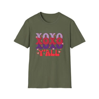 Groovy XOXO Y'all T-Shirt | Retro Valentine's Day Tee | Adorable Southern Love Graphic | Trendy Women's Gift