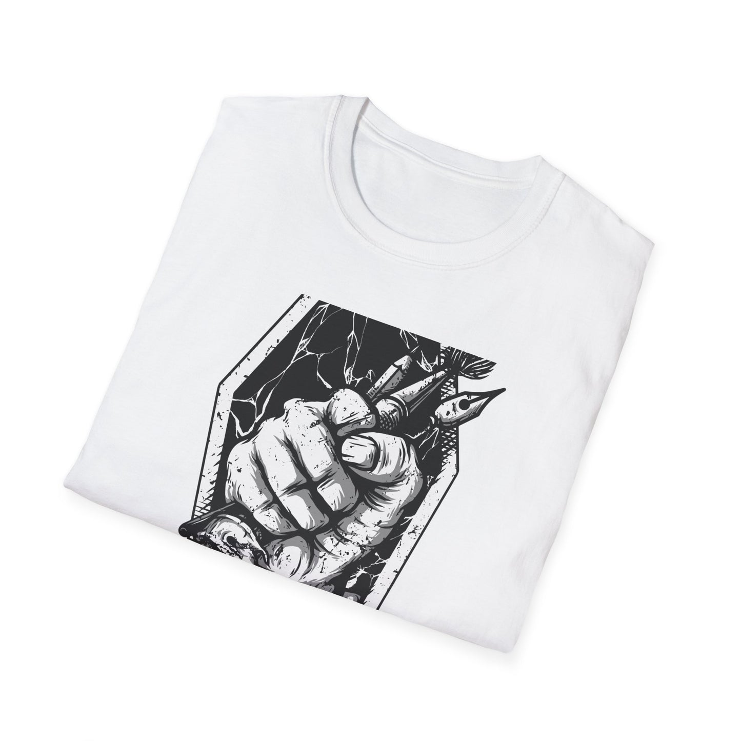 Unleash Creative Hustle: "Work or Die" Artist T-Shirt - Bold Grunge Art & Design Statement Tee