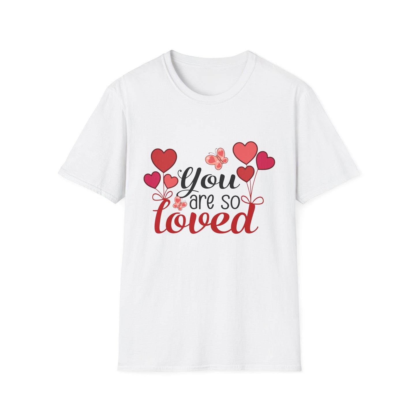 Romantic 'Love You' Heart Balloons & Butterflies T-Shirt - Sweet Valentine's Day & Anniversary Gift for Couples