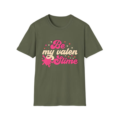 Unique Be My Valen Slime T-Shirt | Witty Valentine's Day Tee | Retro Slime Lover Gift | Adorable & Funky Pink Hearts