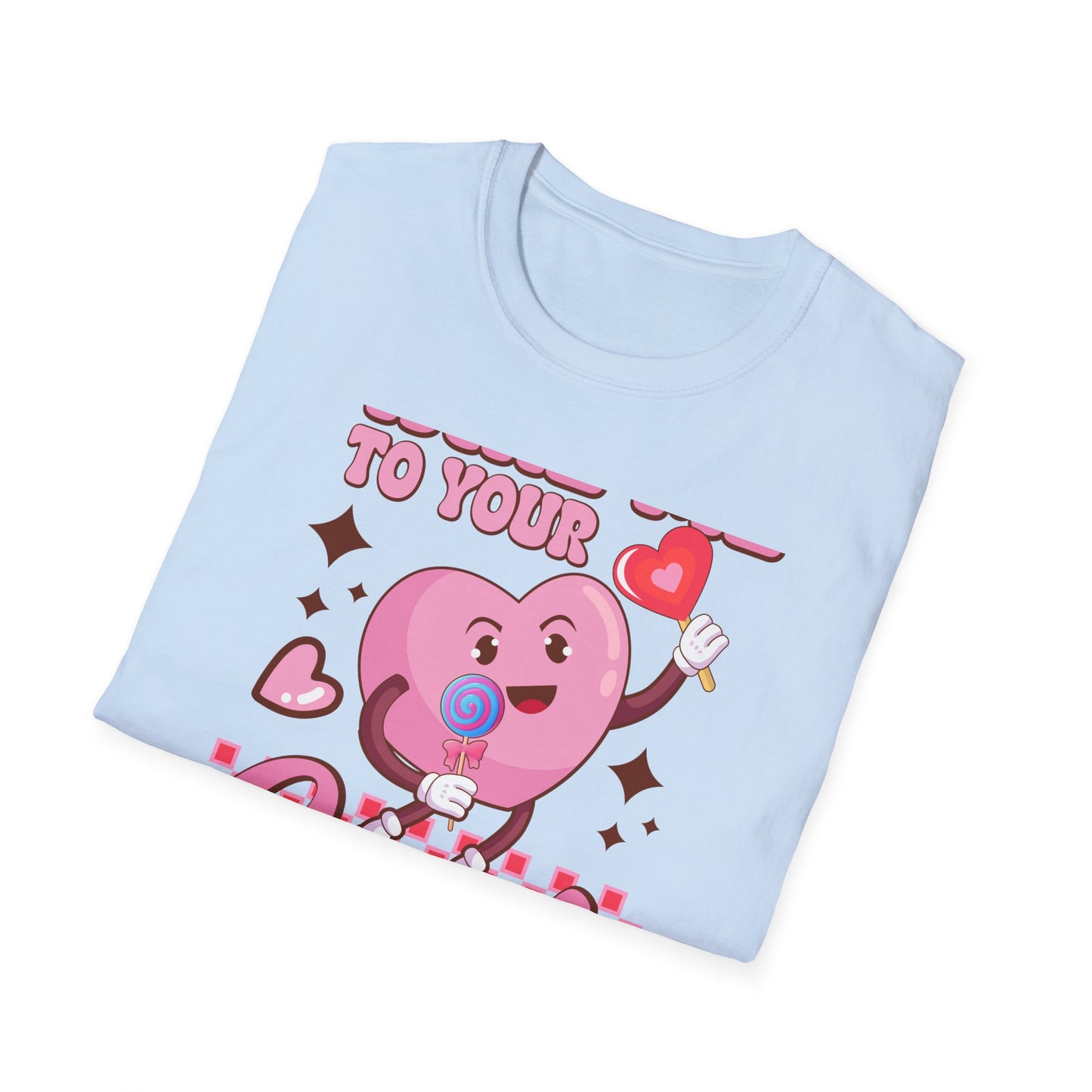 Sweet & Groovy 'Take Me To Your Candy Shop' T-Shirt | Adorable Retro Heart Lollipop Tee | Perfect Valentine's Day Gift for Candy Lovers