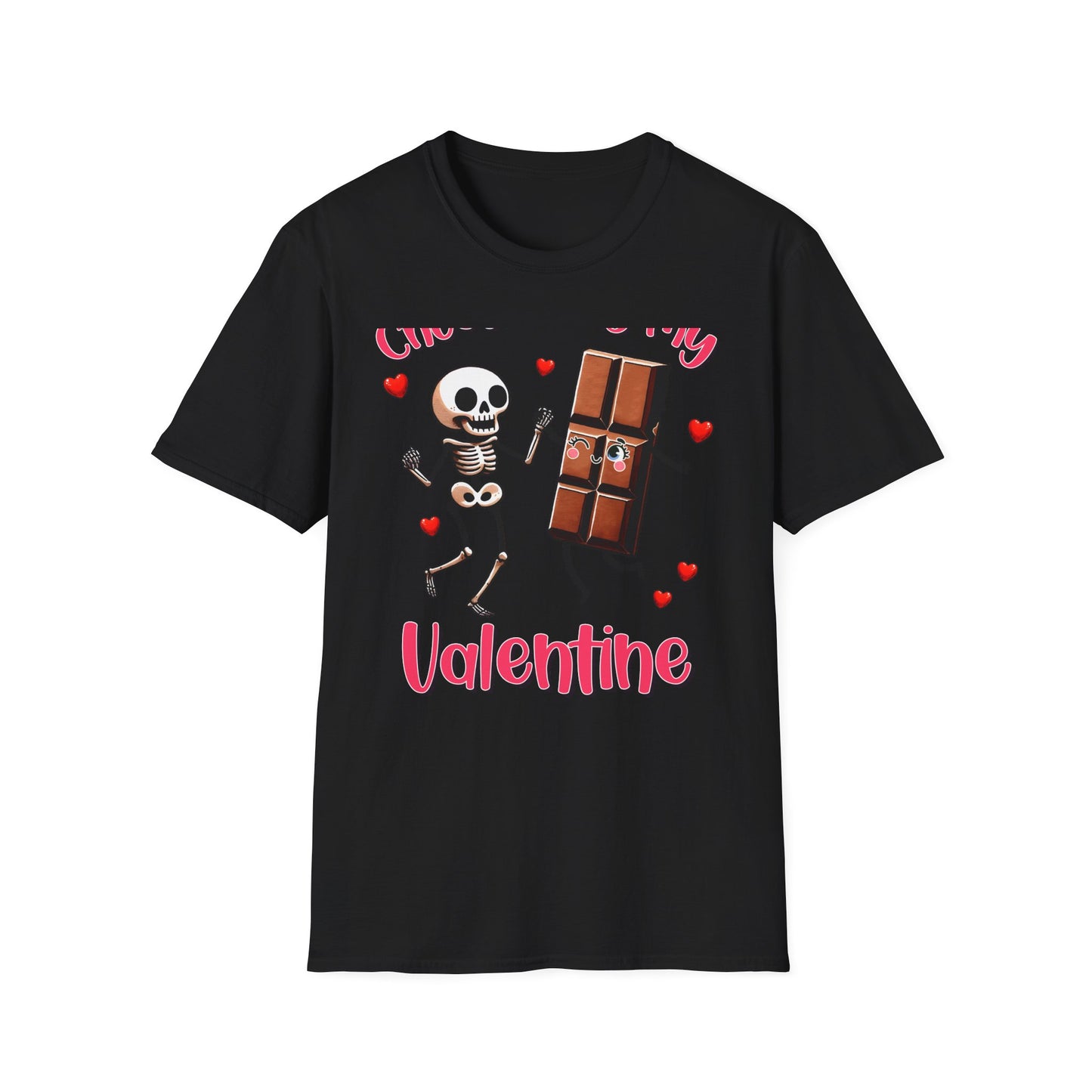 Funny Skeleton & Chocolate Valentine T-Shirt - Adorable 'Chocolate is My Valentine' Tee for Sweethearts & Singles