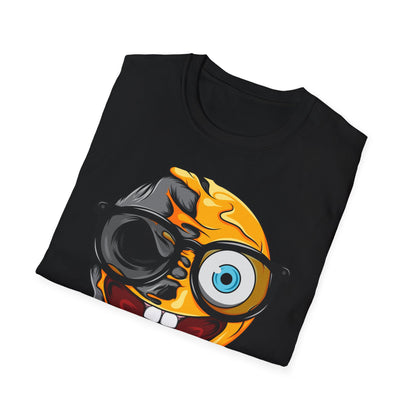 Bold Melting Skull Emoji T-Shirt | Edgy Dripping Face with Cool Glasses | Unique Trendy Tee for Halloween & Streetwear Lovers