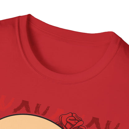 Charming XOXO Skull & Roses T-Shirt | Sweet Gothic Love Tee | Unique Edgy Romantic Print-on-Demand Apparel Gift