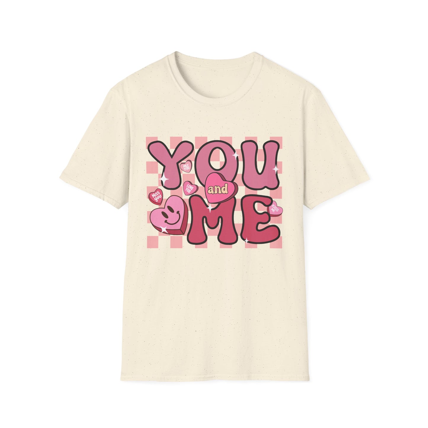 Sweet Retro YOU and ME T-Shirt - Groovy Valentine's Day Candy Heart Love Couple Tee