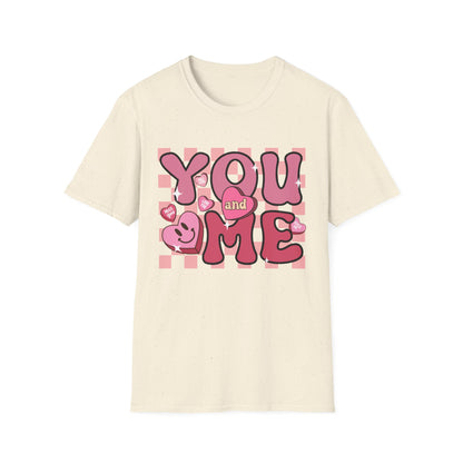 Sweet Retro YOU and ME T-Shirt - Groovy Valentine's Day Candy Heart Love Couple Tee
