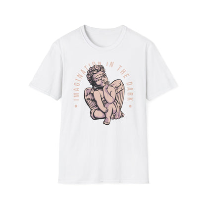 Captivating Blindfolded Cherub T-Shirt | 'Imagination In The Dark' Aesthetic Graphic Tee for Artistic Souls