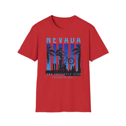 Dynamic Nevada BMX Freestyle Club T-Shirt | Official Est. 2021 Rider Apparel with City & Palm Design
