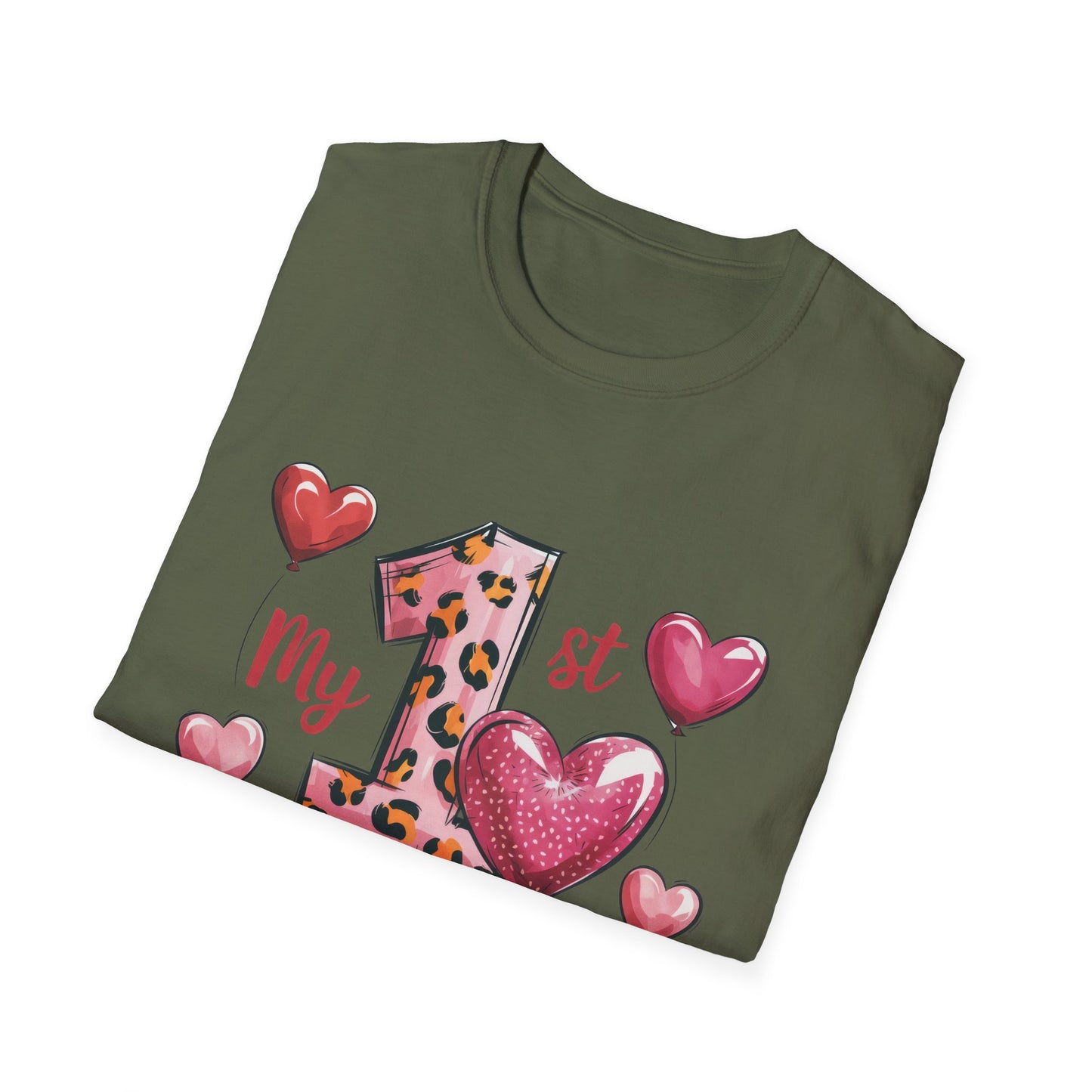 My 1st Valentine's Day Baby T-Shirt - Adorable Leopard Heart Infant Tee | Unique Milestone Gift
