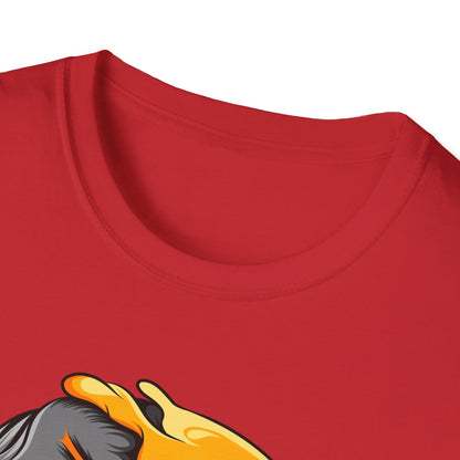 Bold Melting Emoji Skull T-Shirt | Unique Split Face Graphic Tee | Edgy Dual Personality Statement Top