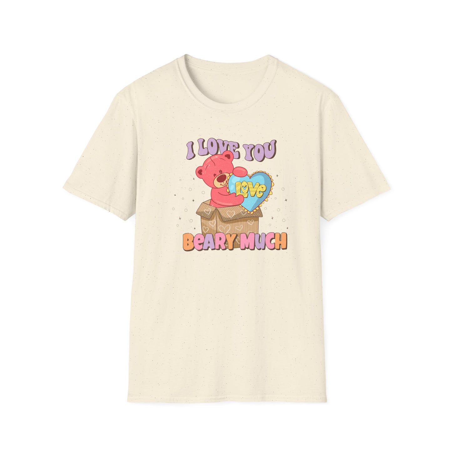 Expressive 'I Love You Beary Much' Teddy Bear T-Shirt - Adorable Love Heart Pun Tee - Sweet Valentine's Day & Anniversary Gift