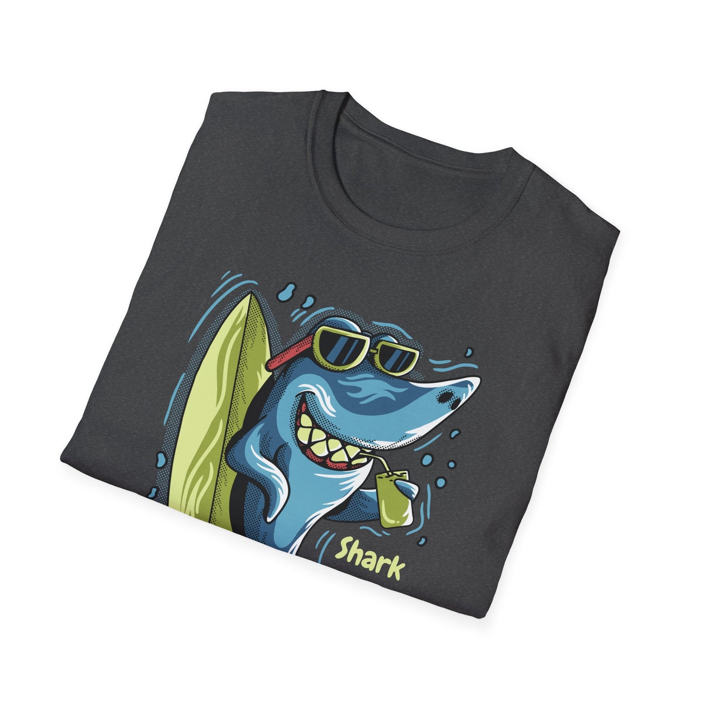 Chill Shark Summer Surfer T-Shirt | Funny Beach Vacation & Ocean Lover Tee | Awesome Ocean Vibes Gift for Men & Women