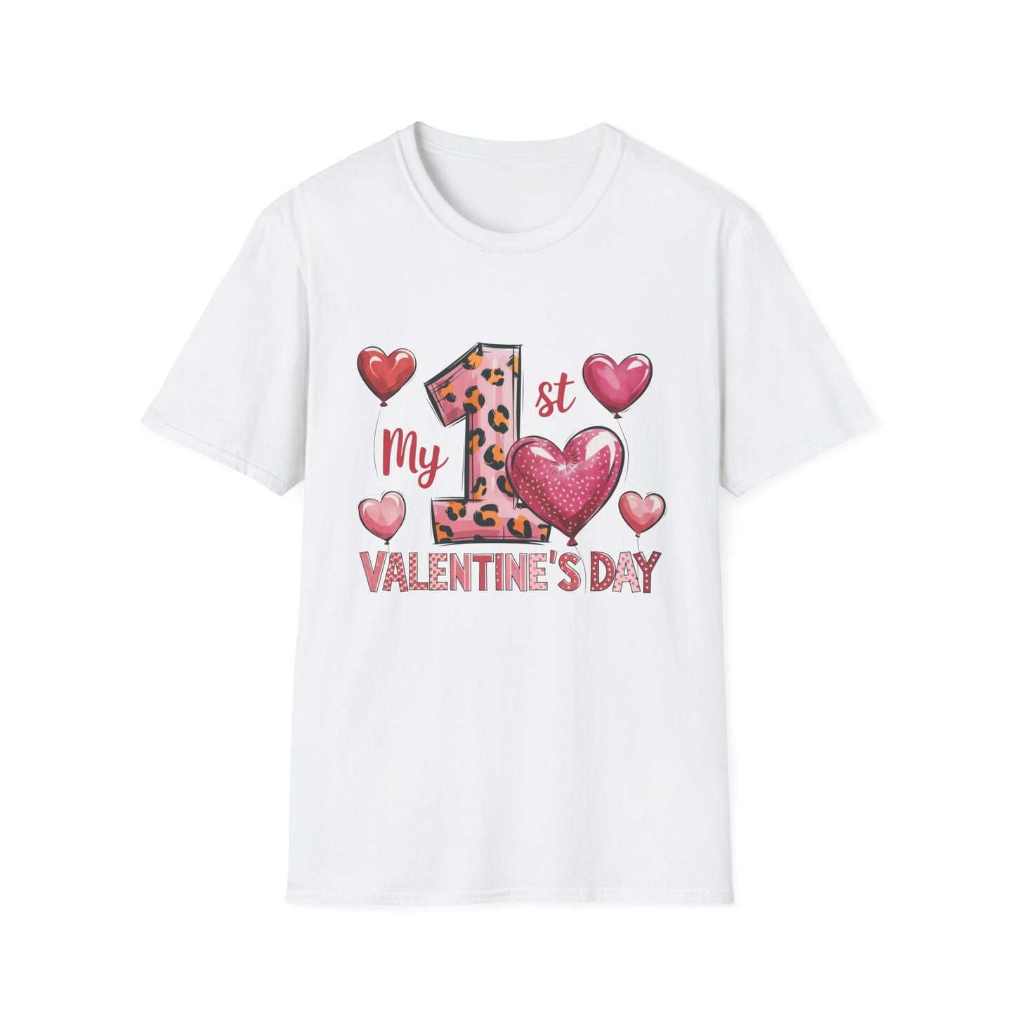 My 1st Valentine's Day Baby T-Shirt - Adorable Leopard Heart Infant Tee | Unique Milestone Gift