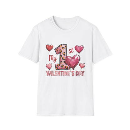 My 1st Valentine's Day Baby T-Shirt - Adorable Leopard Heart Infant Tee | Unique Milestone Gift