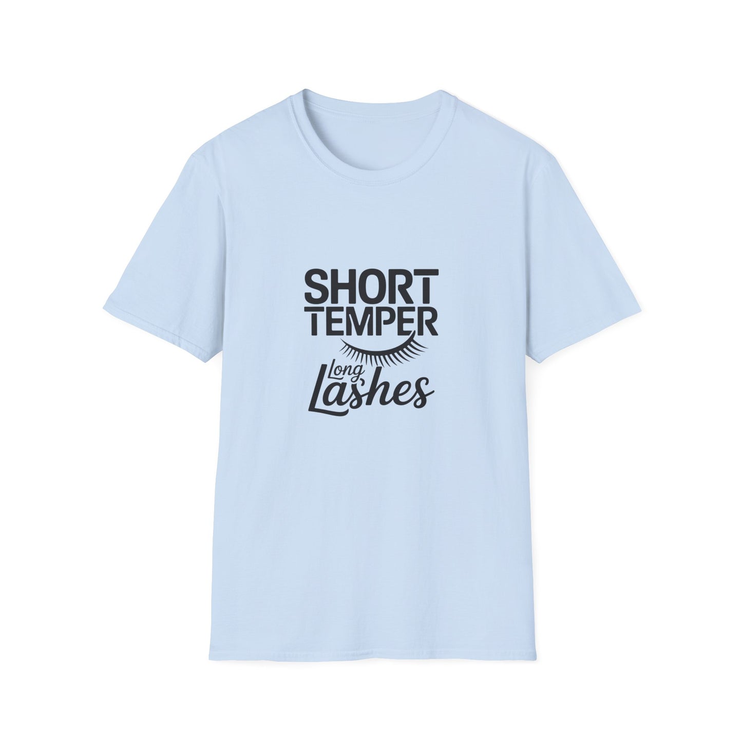 Sassy "Short Temper Long Lashes" T-Shirt for Women | Funny Attitude & Beauty Graphic Tee | Trendy Must-Have Gift