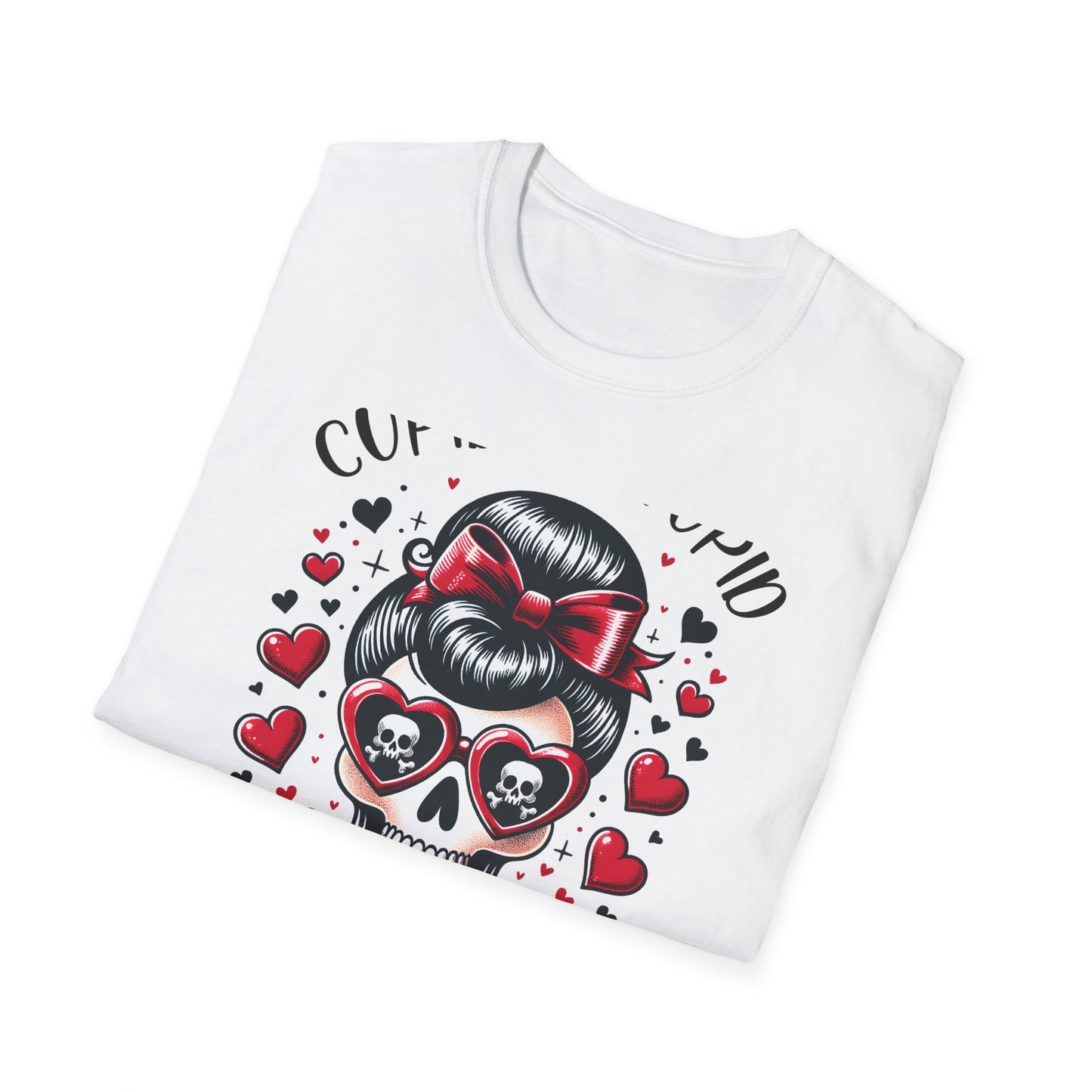 Epic Anti-Valentines Skull T-Shirt - Sarcastic "Cupid Is Stupid" Tee for Edgy Souls