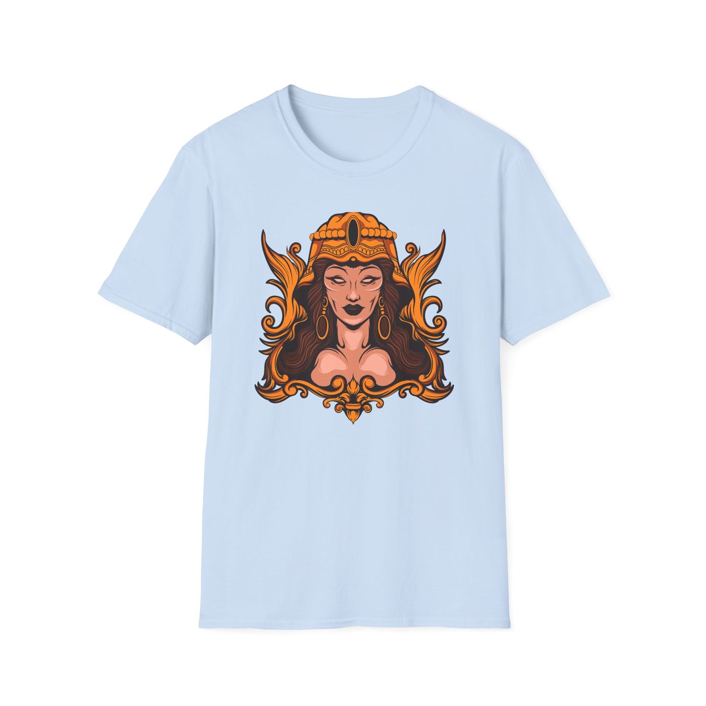 Stunning Golden Empress T-Shirt | Mystical Ancient Queen Apparel for Women | Ornate Fantasy Art Tee