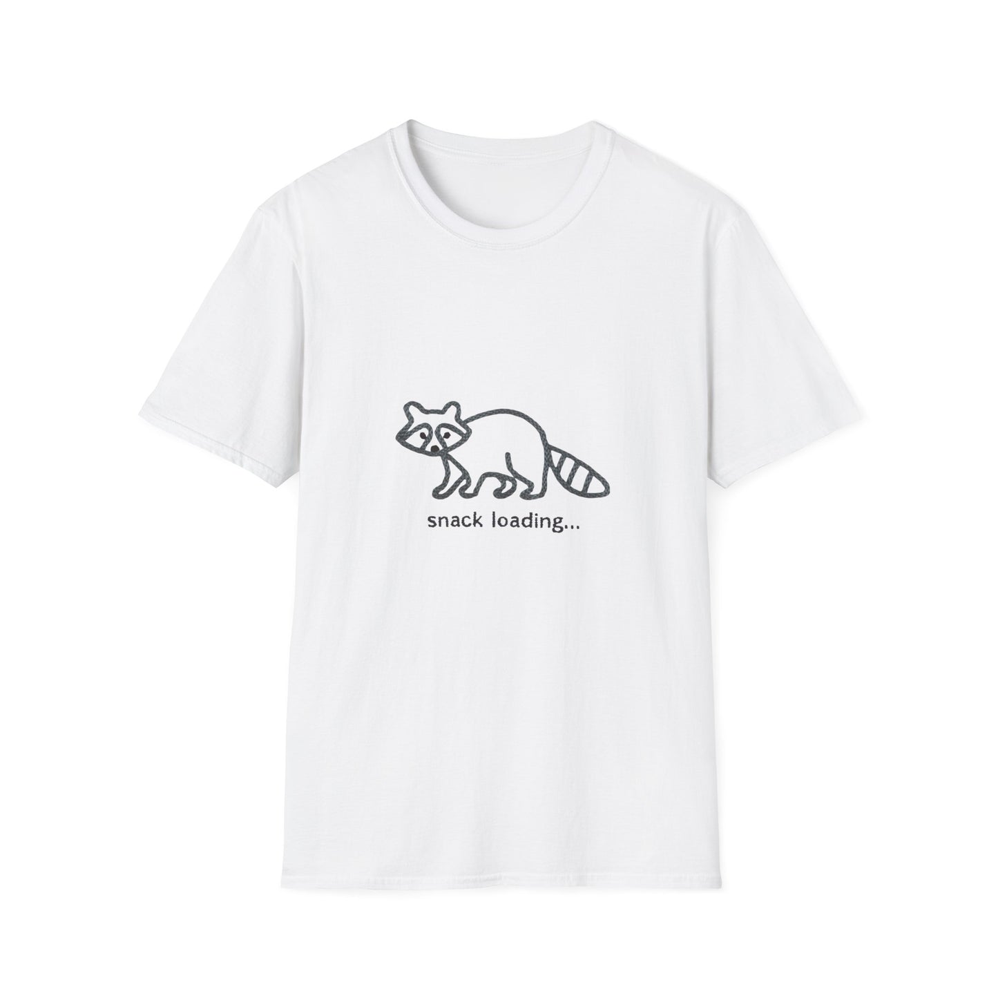 Hilarious 'Snack Loading' Raccoon T-Shirt | Cute Animal Foodie Tee | Unique Braided Rope Design Gift
