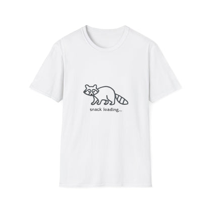 Hilarious 'Snack Loading' Raccoon T-Shirt | Cute Animal Foodie Tee | Unique Braided Rope Design Gift