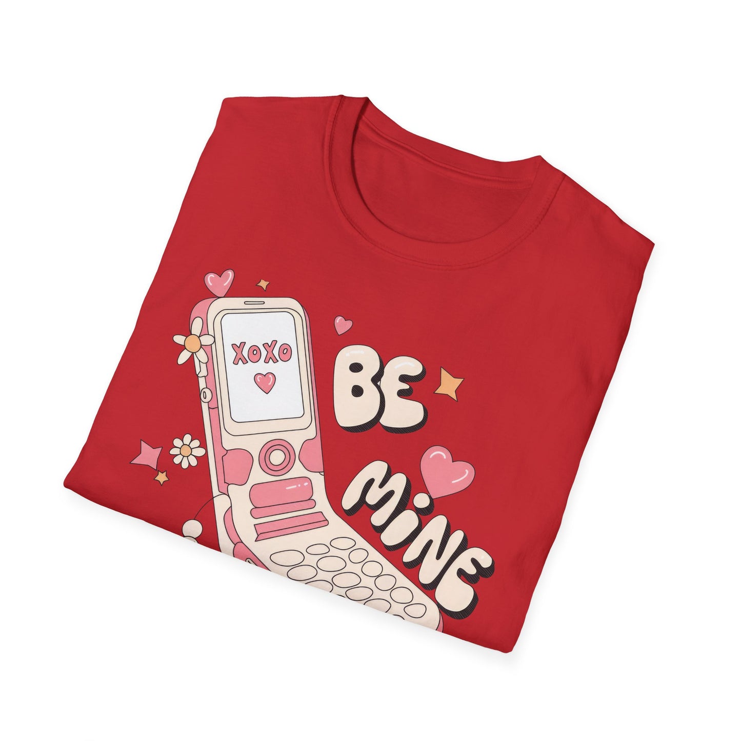 Irresistible Y2K Flip Phone Be Mine XOXO T-Shirt | Retro Valentine's Day Aesthetic Tee for Her | Trendy Nostalgic Graphic