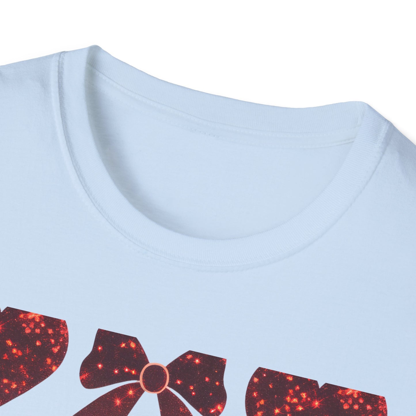 Dazzling Sparkle Hearts & Bows T-Shirt | Chic Glitter Love Tee for Women | Radiant Valentine's Day Gift