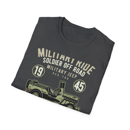 Awesome Vintage Military Jeep 1945 T-Shirt | Soldier Off-Road Army Graphic Tee for Veterans & History Buffs