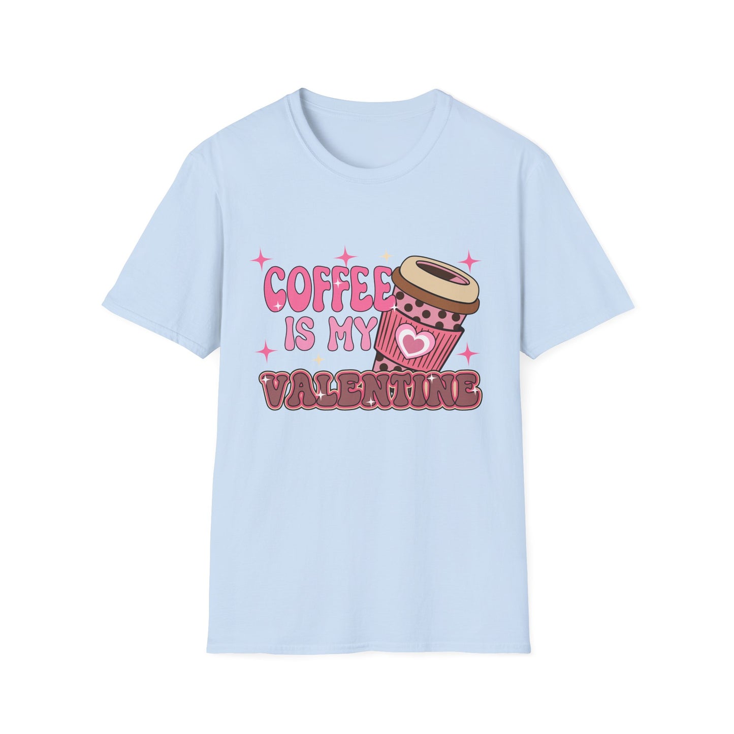 Coffee Is My Valentine T-Shirt - Cozy Retro Coffee Lover Tee | Cute Valentine's Day & Galentine's Gift for Her | Aesthetic Design