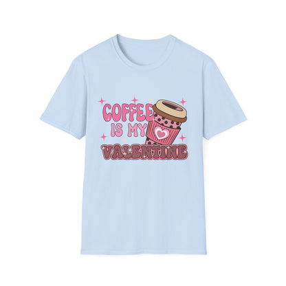 Coffee Is My Valentine T-Shirt - Cozy Retro Coffee Lover Tee | Cute Valentine's Day & Galentine's Gift for Her | Aesthetic Design
