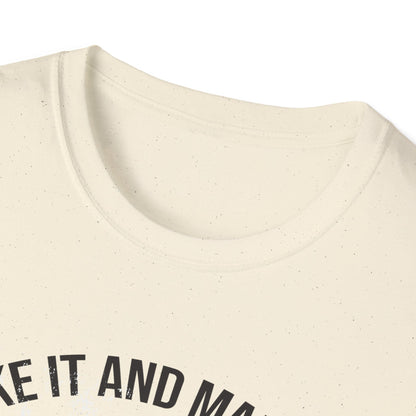 Fake It And Make It Skull T-Shirt - Edgy Cracked Smiley Grunge Aesthetic Tee for Bold Style & Motivation