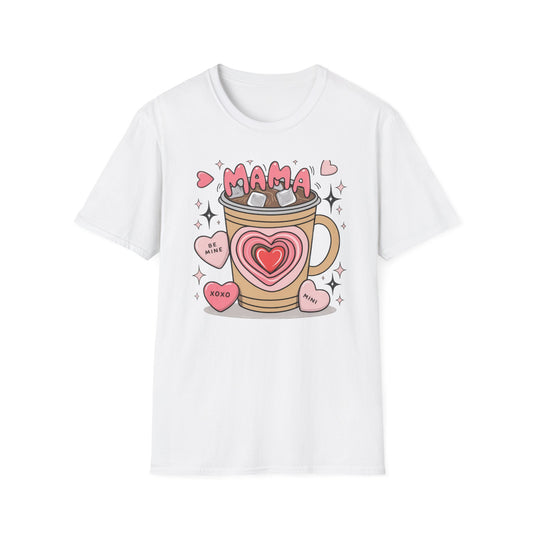 Adorable Mama Coffee Hearts T-Shirt - Sweet Valentine's Day & Mother's Day Gift for Coffee Loving Moms
