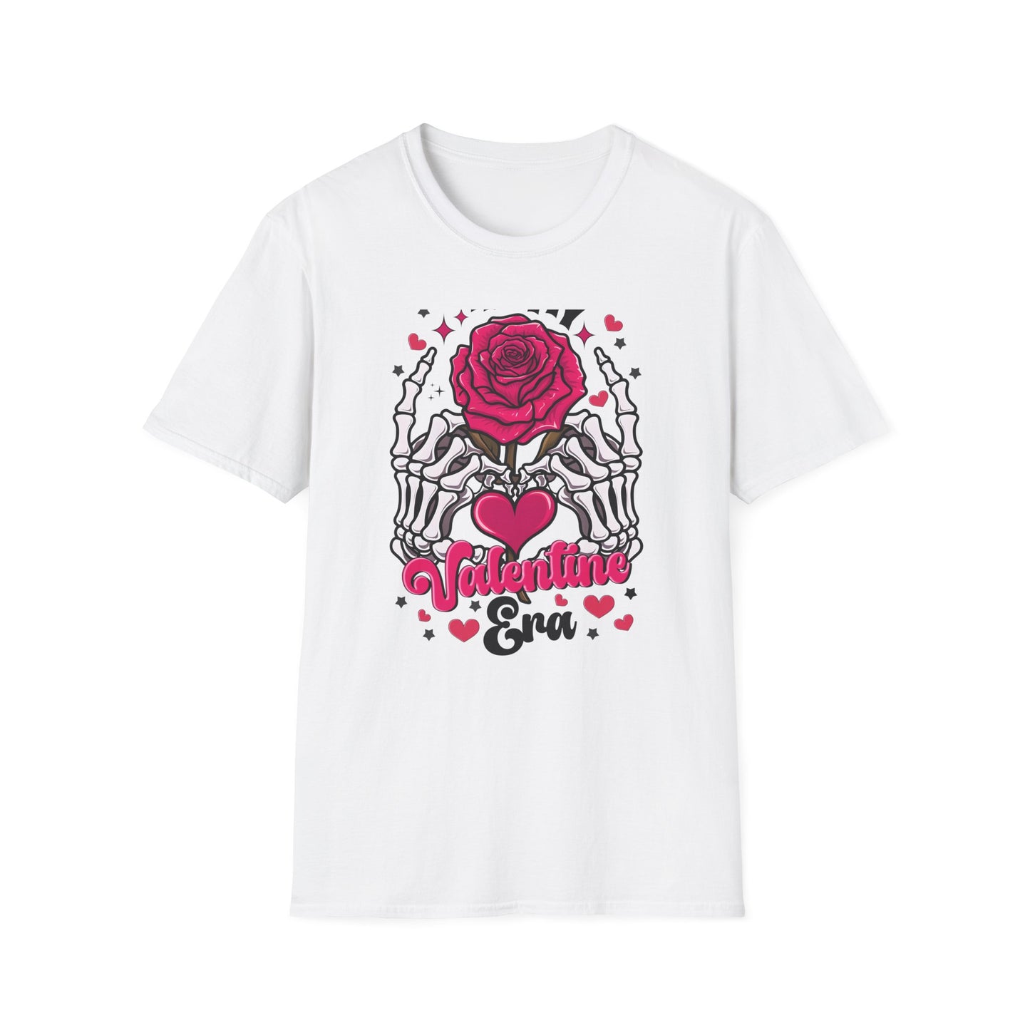 Spooky Sweet Skeleton Hands Rose Valentine T-Shirt | Unique Gothic Romantic Love Tee Gift for Him Her | Trendy Heart Apparel