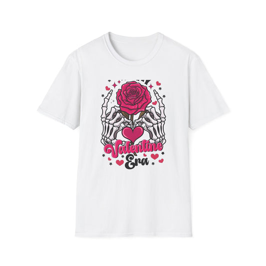 Spooky Sweet Skeleton Hands Rose Valentine T-Shirt | Unique Gothic Romantic Love Tee Gift for Him Her | Trendy Heart Apparel