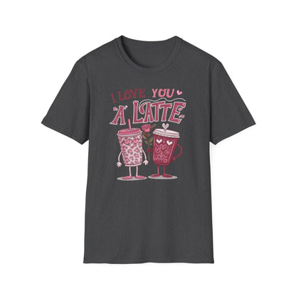 Adorable "I Love You A Latte" T-shirt | Sweet Coffee Pun Valentine's Gift for Couples & Lovers