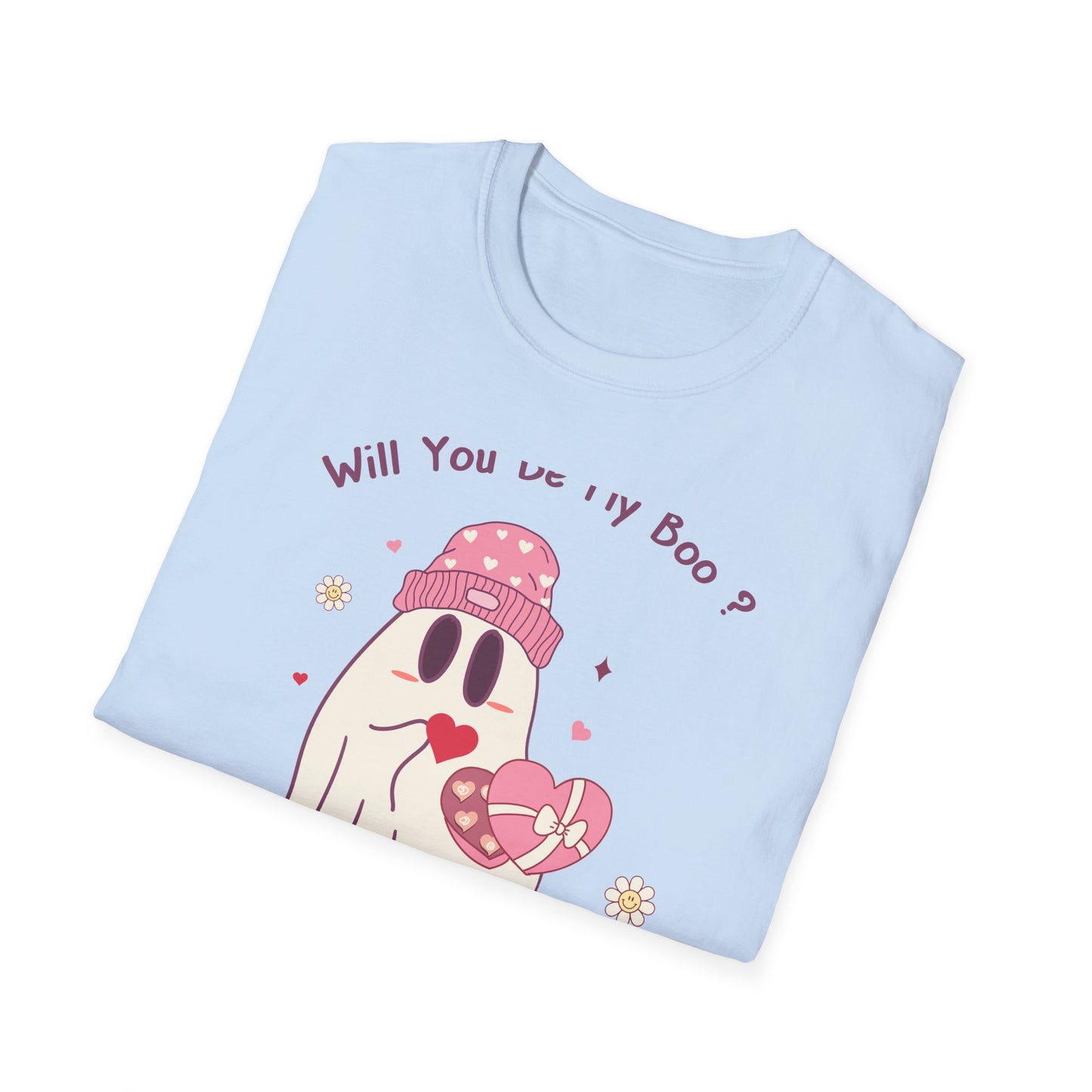 Adorable 'Will You Be My Boo' Ghost T-Shirt - Sweet Valentine's Day Proposal Tee - Cute Romantic Gift Apparel