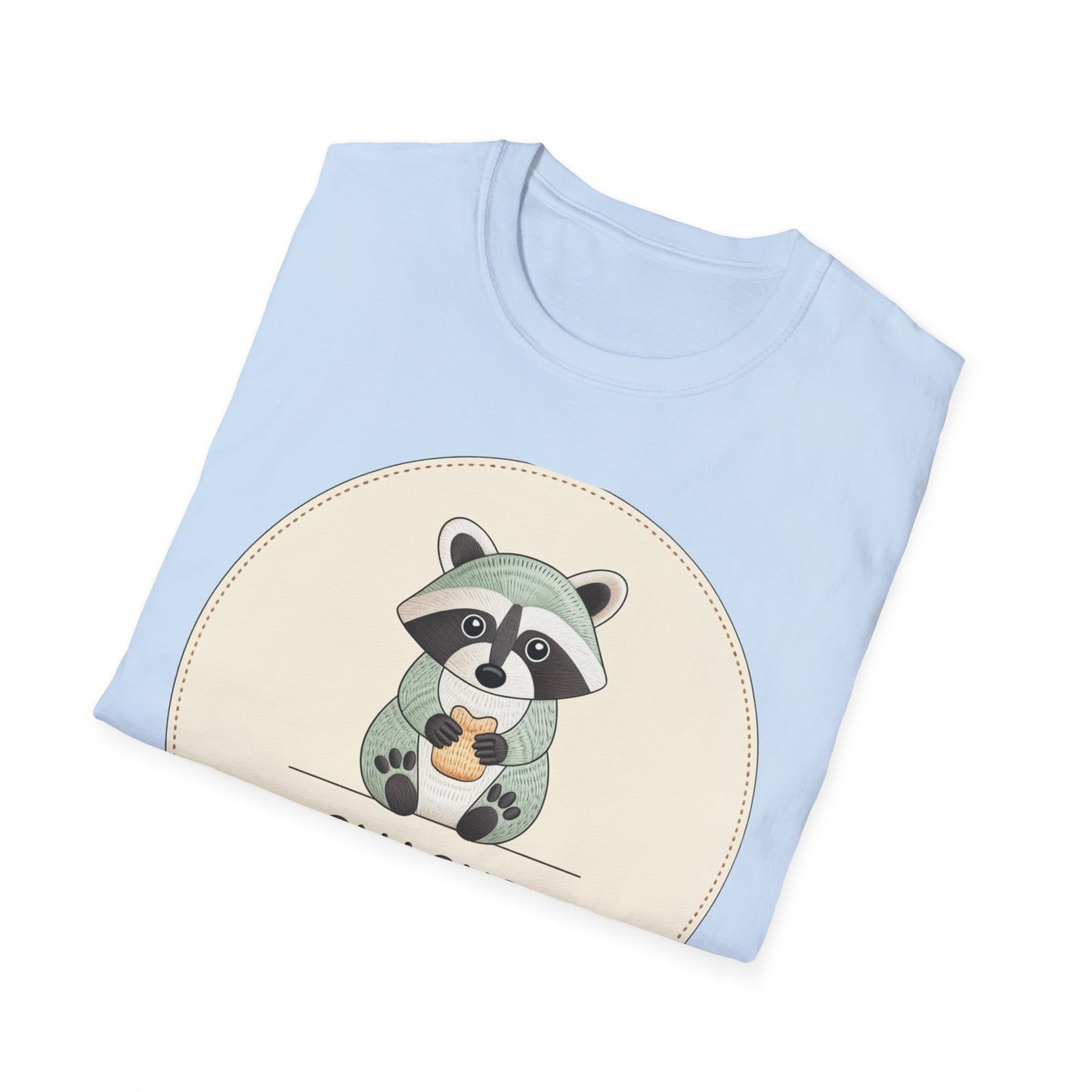 Snacks Keep Me Going Raccoon T-Shirt - Cute Funny Foodie Animal Tee for Snack Lovers & Lazy Day Comfort | Must-Have Gift