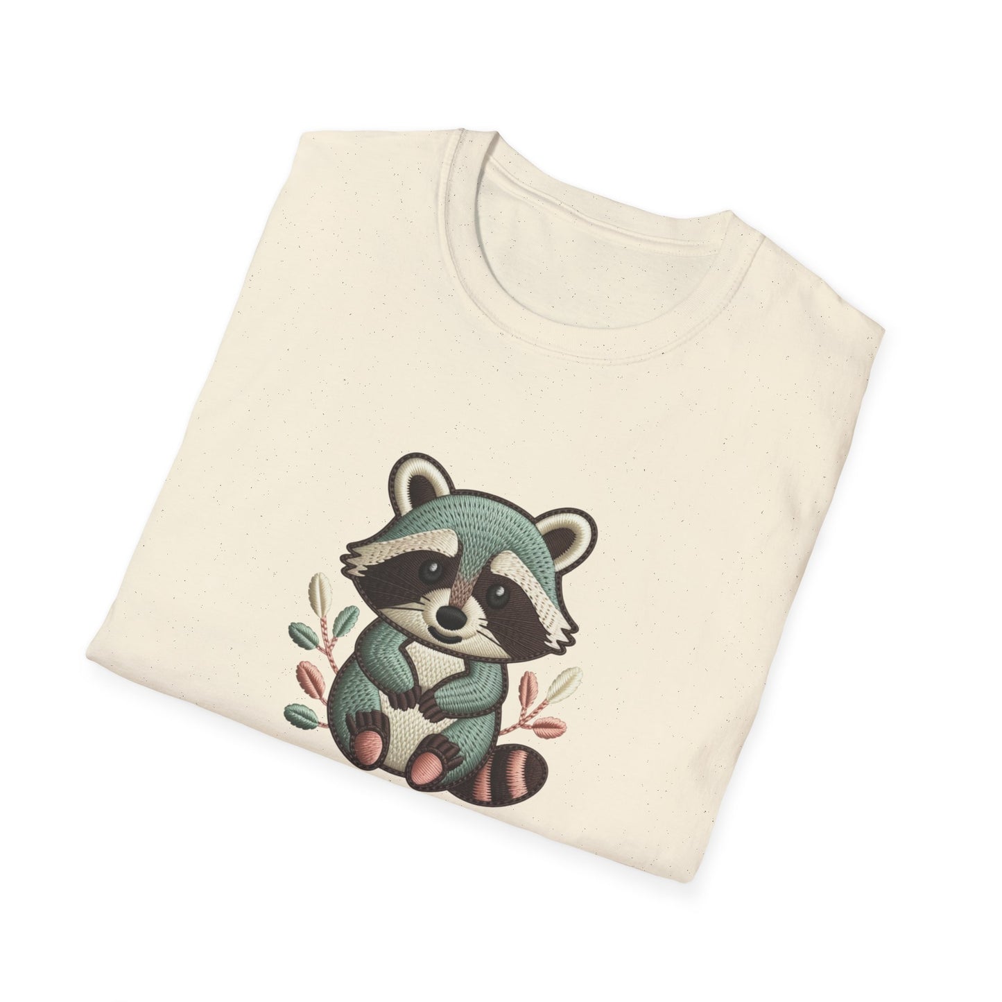 Adorable "Snack Life Chose Me" Raccoon T-Shirt | Funny Embroidered Style Animal Lover Tee | Cozy Unisex Foodie Gift