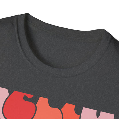 Groovy Hello Valentine T-Shirt - Retro 70s Style Tee with Checkerboard Print | Trendy Valentine's Day Gift for Her