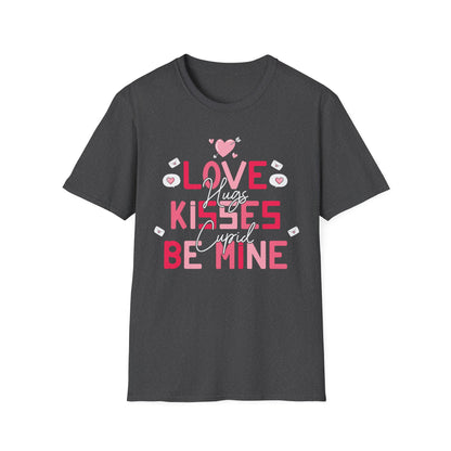 Adorable Valentine's Day T-Shirt: Love Kisses Be Mine | Romantic Cupid Heart Tee for Couples & Sweet Gifts