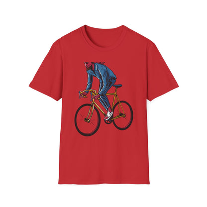 Rad Devil Cyclist T-Shirt - Edgy Urban Bike Rider Tee | Unique Men's & Women's Cycling Apparel