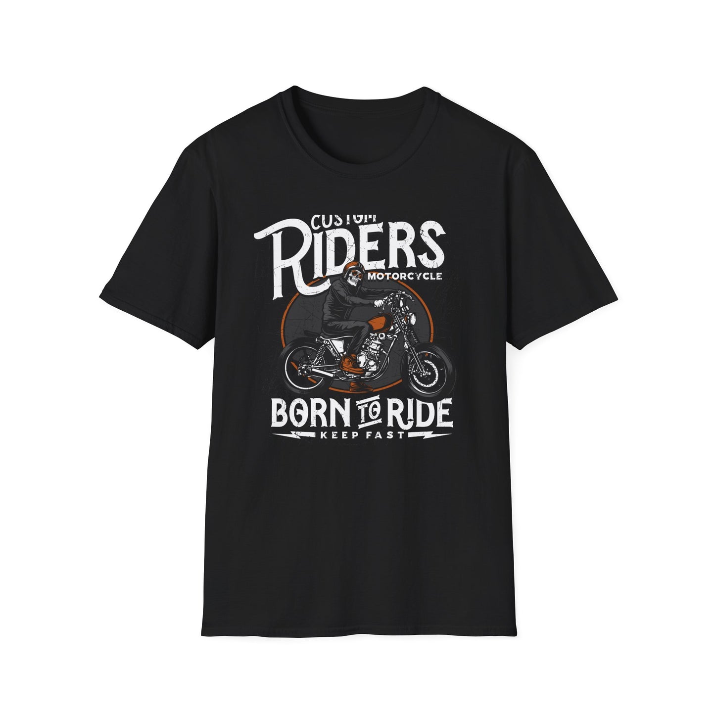 Epic Custom Riders T-Shirt - Skull Biker Motorcycle Tee - Vintage Distressed Grunge Apparel for Men & Women