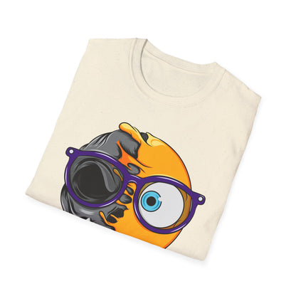 Unique Half Emoji Skull T-Shirt | Bold Melting Face Graphic Tee | Edgy Dual Personality Design for Distinct Style Seekers