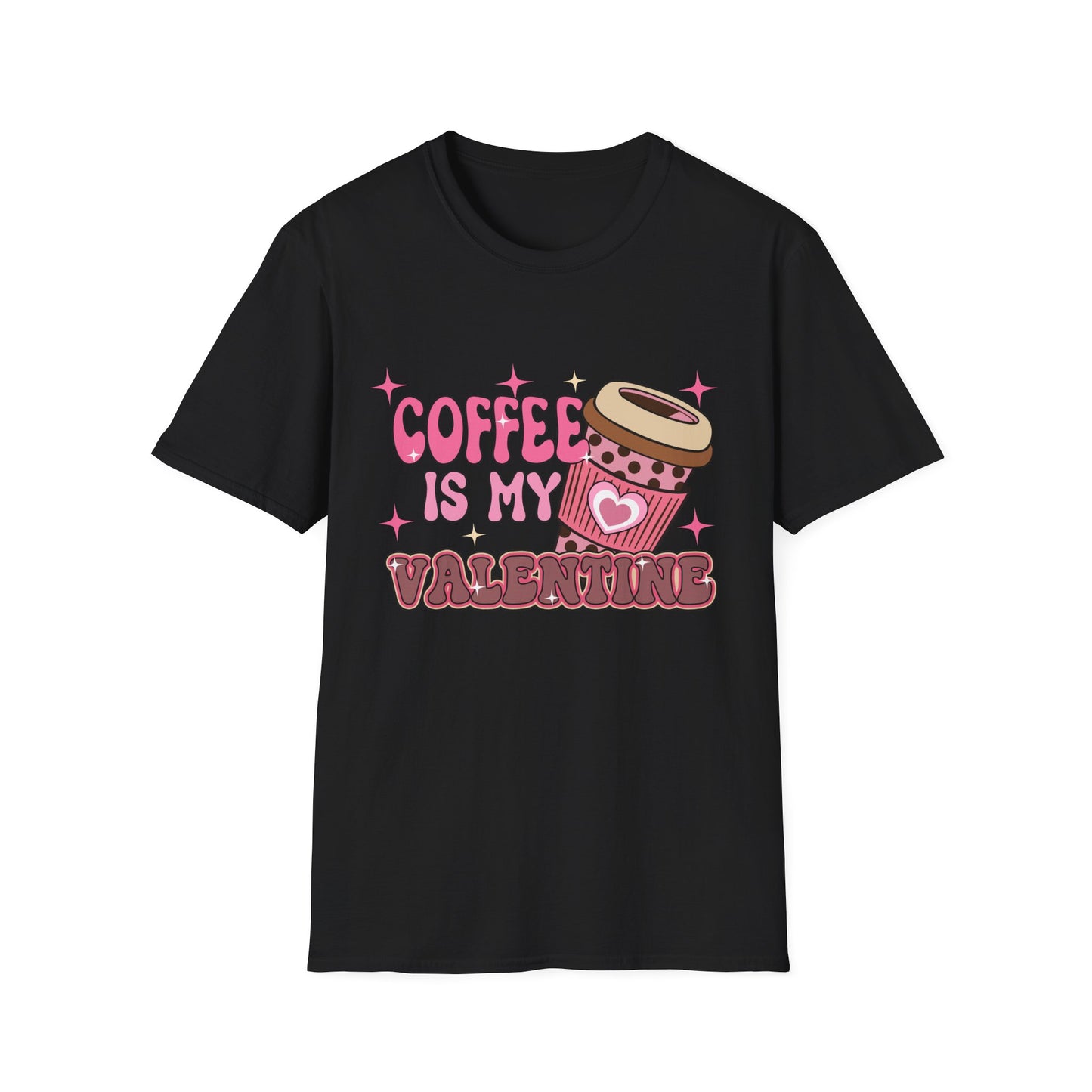 Coffee Is My Valentine T-Shirt - Cozy Retro Coffee Lover Tee | Cute Valentine's Day & Galentine's Gift for Her | Aesthetic Design