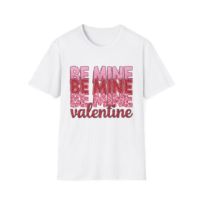 Adorable Be Mine Valentine T-Shirt | Trendy Pink & Red Leopard Print Tee for Her | Sweet V-Day Gift