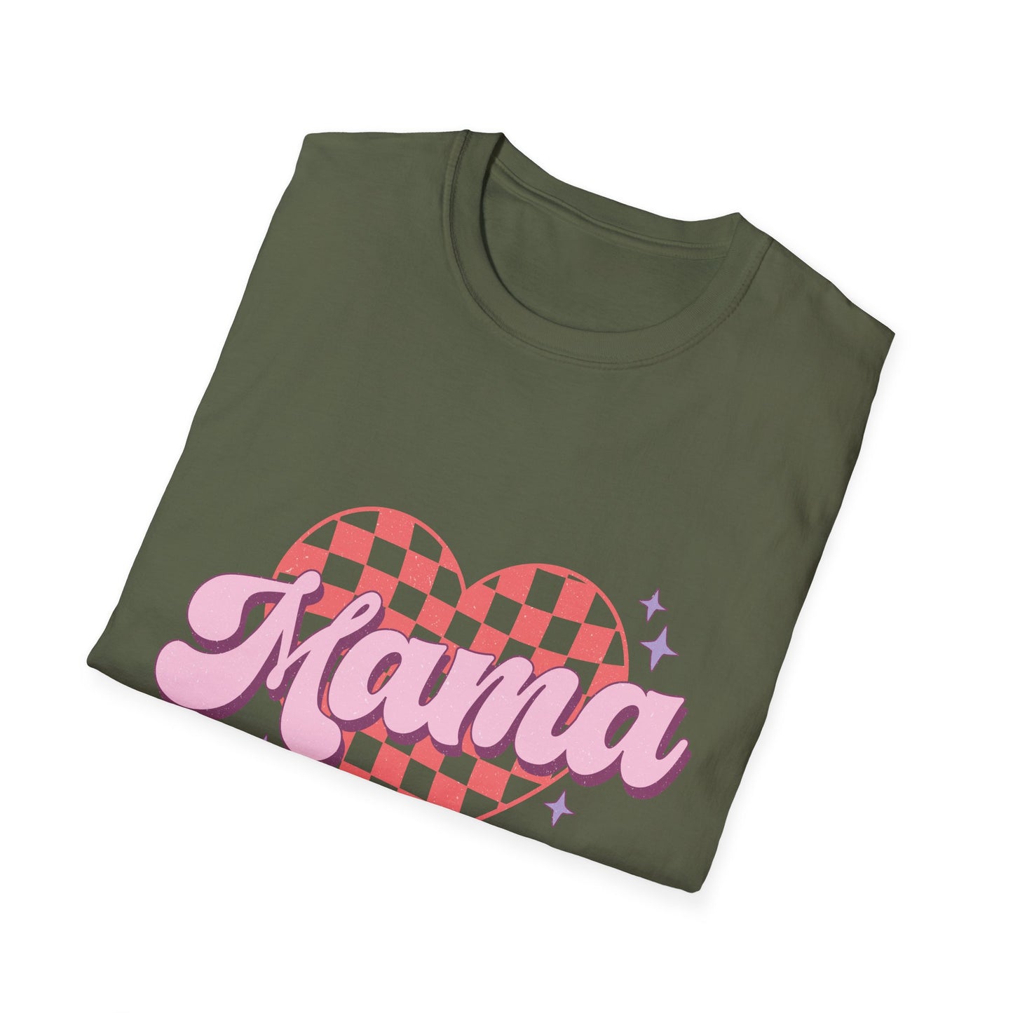 Groovy Mama T-Shirt - Retro Checkerboard Heart Design for Chic Moms | Trendy Mother's Day Gift Tee