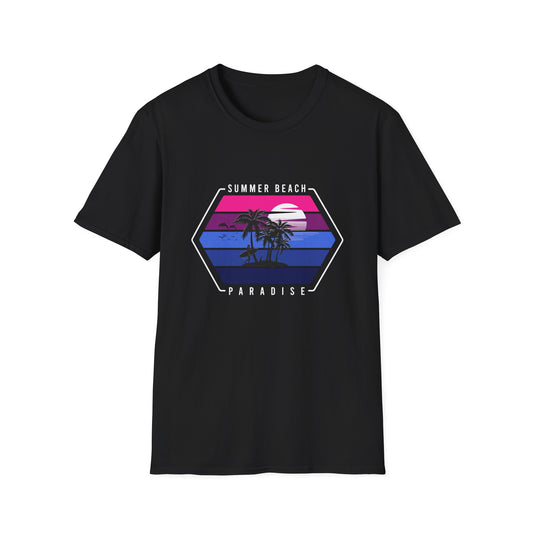 Vibrant Retro Sunset Surfer T-Shirt | Ultimate Beach Paradise Vacation Tee for Summer Lovers